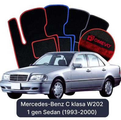Velurové autokoberce OMEVO pro Mercedes-Benz C Třída W202 1 gen Sedan (1993-2000)