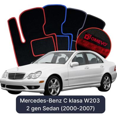 Velurové autokoberce OMEVO pro Mercedes-Benz C Třída W203 2 gen Sedan (2000-2007)