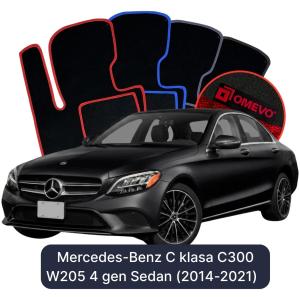 Velurové autokoberce OMEVO pro Mercedes-Benz Třída C C300 W205 4 gen Sedan (2014-2021)