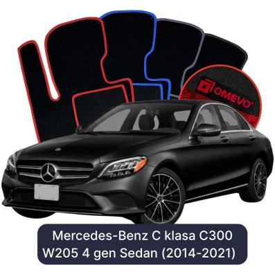 Velurové autokoberce OMEVO pro Mercedes-Benz Třída C C300 W205 4 gen Sedan (2014-2021)