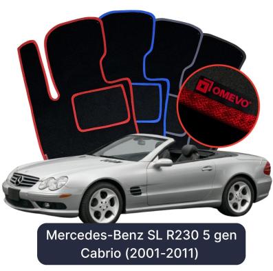 Velurové autokoberce OMEVO pro Mercedes-Benz SL R230 5 gen Cabrio (2001-2011)