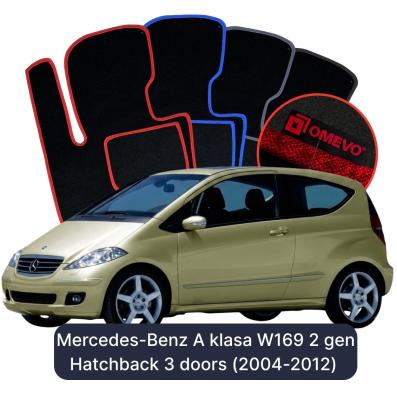 Velurové autokoberce OMEVO pro Mercedes-Benz A-Class W169 2 gen Hatchback 3dveřový (2004-2012)