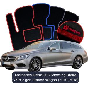 Velurové autokoberce OMEVO pro Mercedes-Benz CLS Shooting Brake C218 2 gen Kombi (2010-2018)