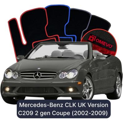 Velurové autokoberce OMEVO pro Mercedes-Benz CLK C209 2 gen Kupé Verze pro UK (2002-2009)
