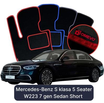 Velurové autokoberce OMEVO pro Mercedes-Benz S Třída 5 místný W223 7 gen Sedan Short (2020-2023)