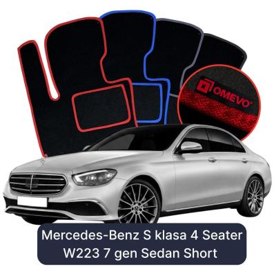 Velurové autokoberce OMEVO pro Mercedes-Benz S Třída 4 místný W223 7 gen Sedan Short (2020-2023)