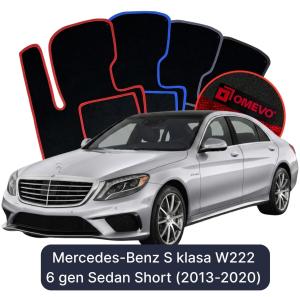 Velurové autokoberce OMEVO pro Mercedes-Benz S Třída W222 6 gen Sedan Short (2013-2020)