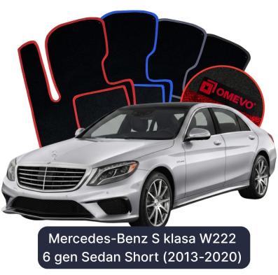 Velurové autokoberce OMEVO pro Mercedes-Benz S Třída W222 6 gen Sedan Short (2013-2020)