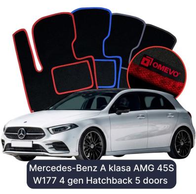 Velurové autokoberce OMEVO pro Mercedes-Benz Třída A AMG 45S W177 4 gen Hatchback 5 dveří (2019-2025)