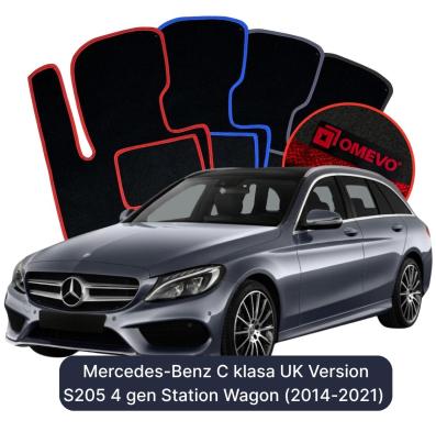 Velurové autokoberce OMEVO pro Mercedes-Benz C Třída S205 4 gen Kombi Verze pro UK (2014-2021)