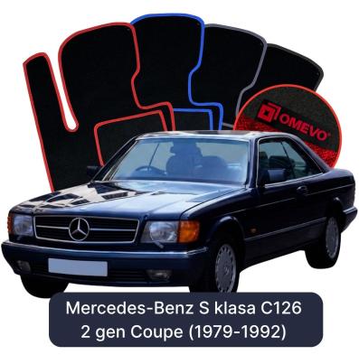 Velurové autokoberce OMEVO pro Mercedes-Benz S Třída C126 2 gen Kupé (1979-1992)