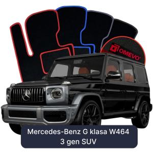 Velurové autokoberce OMEVO pro Mercedes-Benz G Třída W464 3 gen SUV (2018-2025)