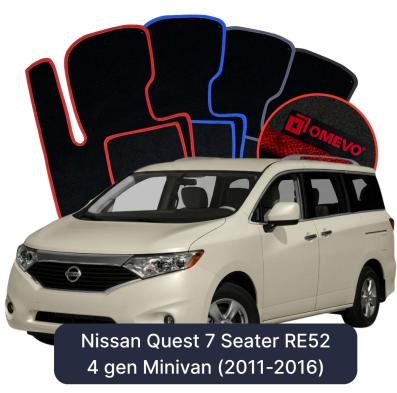 Velurové autokoberce OMEVO pro Nissan Quest 7 místný RE52 4 gen Minivan (2011-2016)