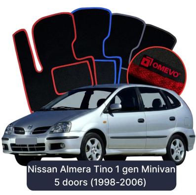 Velurové autokoberce OMEVO pro Nissan Almera Tino 1 gen Minivan 5 dveří (1998-2006)