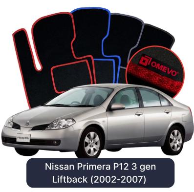 Velurové autokoberce OMEVO pro Nissan Primera P12 3 gen Liftback (2002-2007)