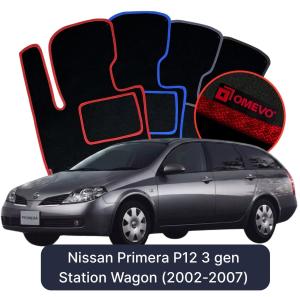 Velurové autokoberce OMEVO pro Nissan Primera P12 3 gen Kombi (2002-2007)