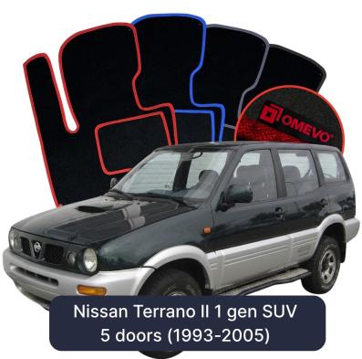 Velurové autokoberce OMEVO pro Nissan Terrano II 1 gen SUV 5 dveří (1993-2005)