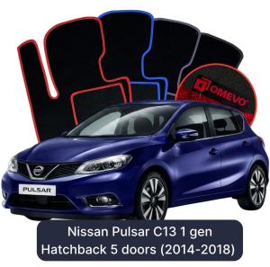 Velurové autokoberce OMEVO pro Nissan Pulsar C13 1 gen Hatchback 5 dveří (2014-2018)