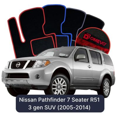 Velurové autokoberce OMEVO pro Nissan Pathfinder 7 místný R51 3 gen SUV (2005-2014)