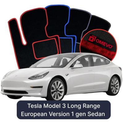 Velurové autokoberce OMEVO pro Tesla Model 3 Long Range 1 gen Sedan European Version (2017-2025)