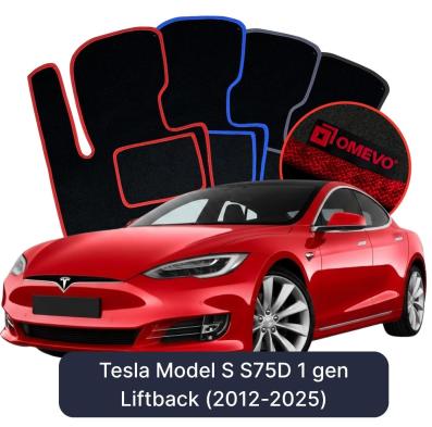 Velurové autokoberce OMEVO pro Tesla Model S S75D 1 gen Liftback (2012-2025)
