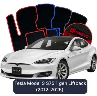 Velurové autokoberce OMEVO pro Tesla Model S S75 1 gen Liftback (2012-2025)