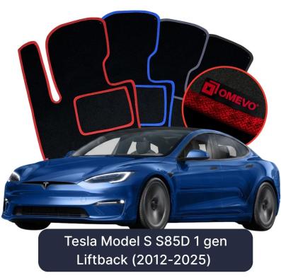 Velurové autokoberce OMEVO pro Tesla Model S S85D 1 gen Liftback (2012-2025)