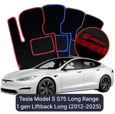 Velurové autokoberce OMEVO pro Tesla Model S S75 Long Range 1 gen Liftback Dlouhý (2012–2025)