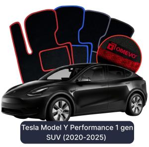 Velurové autokoberce OMEVO pro Tesla Model Y Performance  1 gen SUV (2020-2025)