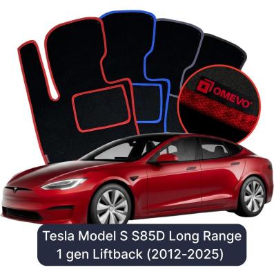 Velurové autokoberce OMEVO pro Tesla Model S S85D Long Range 1 gen Liftback (2012-2025)