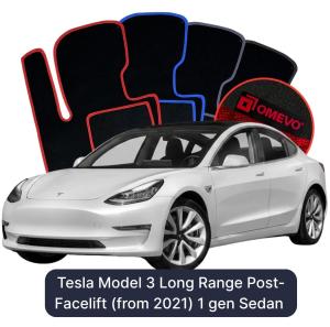 Velurové autokoberce OMEVO pro Tesla Model 3 Long Range 1 gen Sedan Po faceliftu (od roku 2021) (2017-2025)