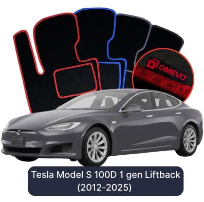 Velurové autokoberce OMEVO pro Tesla Model S 100D 1 gen Liftback (2012-2025)