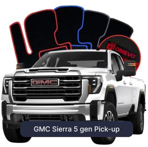 Velurové autokoberce OMEVO pro GMC Sierra 5 gen Pick-up (2018-2025)