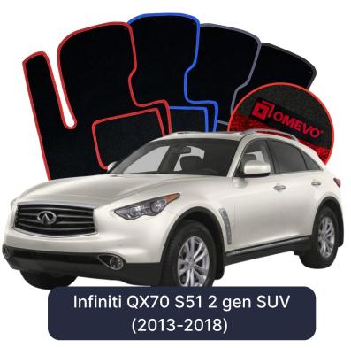 Velurové autokoberce OMEVO pro Infiniti QX70 S51 2 gen SUV (2013-2018)