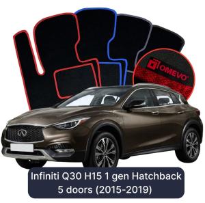 Velurové autokoberce OMEVO pro Infiniti Q30 H15 1 gen Hatchback 5 dveří (2015-2019)