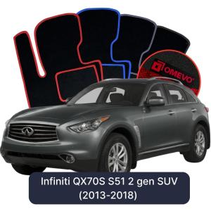 Velurové autokoberce OMEVO pro Infiniti QX70S S51 2 gen SUV (2013-2018)