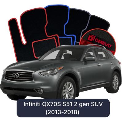 Velurové autokoberce OMEVO pro Infiniti QX70S S51 2 gen SUV (2013-2018)