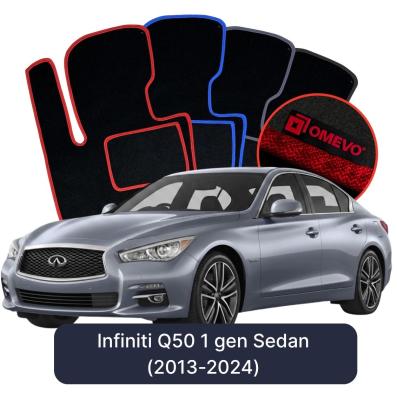 Velurové autokoberce OMEVO pro Infiniti Q50 1 gen Sedan (2013-2024)