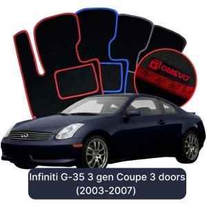 Velurové autokoberce OMEVO pro Infiniti G-35 3 gen Kupé 5 dveří (2003-2007)