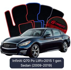 Velurové autokoberce OMEVO pro Infiniti Q70 Po Llift>2015 1 gen Sedan (2009-2019)