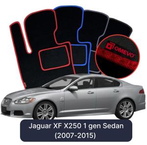 Velurové autokoberce OMEVO pro Jaguar XF X250 1 gen Sedan (2007-2015)