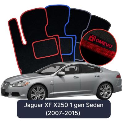 Velurové autokoberce OMEVO pro Jaguar XF X250 1 gen Sedan (2007-2015)