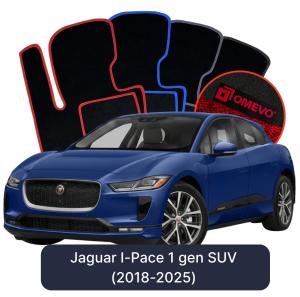 Velurové autokoberce OMEVO pro Jaguar I-Pace 1 gen SUV (2018-2025)