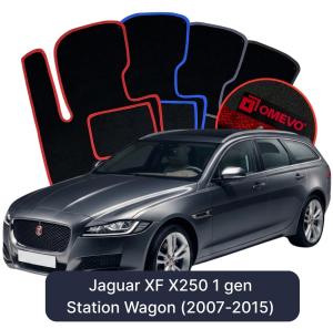 Velurové autokoberce OMEVO pro Jaguar XF X250 1 gen Kombi (2007-2015)