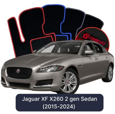Velurové autokoberce OMEVO pro Jaguar XF X260 2 gen Sedan (2015-2024)
