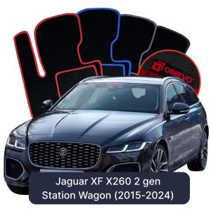 Velurové autokoberce OMEVO pro Jaguar XF X260 2 gen Kombi (2015-2024)