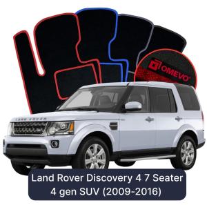 Velurové autokoberce OMEVO pro Land Rover Discovery 4 7 místný 4 gen SUV (2009–2016)