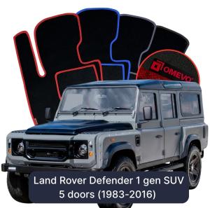 Velurové autokoberce OMEVO pro Land Rover Defender 1 gen SUV 5 dveří (1983-2016)