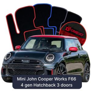 Velurové autokoberce OMEVO pro Mini John Cooper Works F66 4 gen Hatchback 3 dveře (2024-2025)