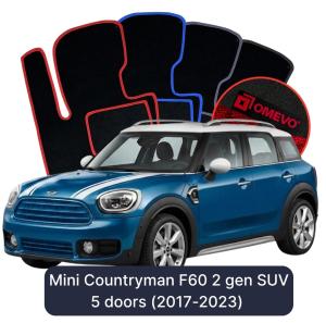 Velurové autokoberce OMEVO pro Mini Countryman F60 2 gen SUV 5 dveří (2017-2023)